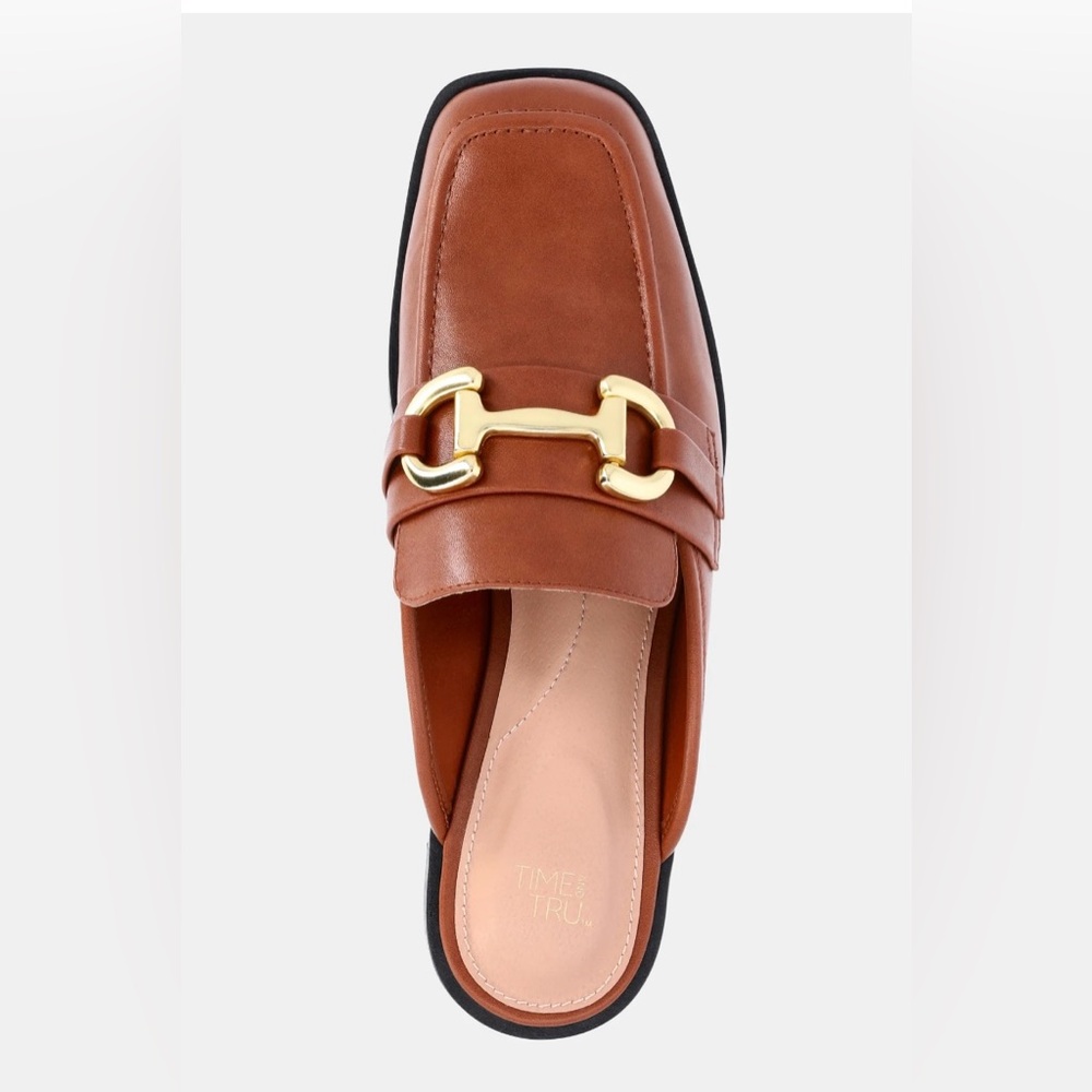 Women’s Brown Loafers with Gold Accent